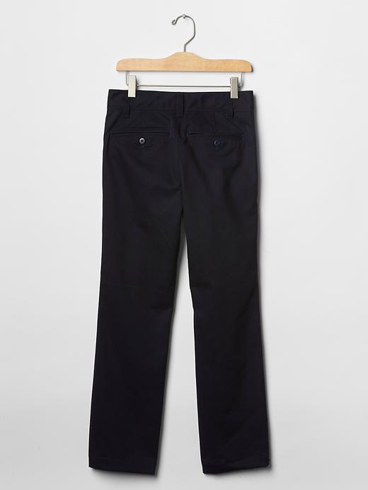 2 of 8 showing, with the color deep true navy of product GapShield pleated khakis