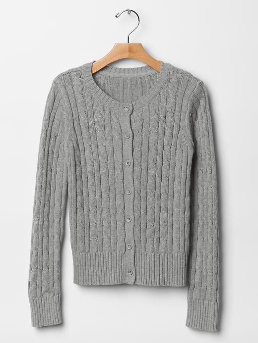 1 of 8 showing, with the color grey of product Cable knit cardigan