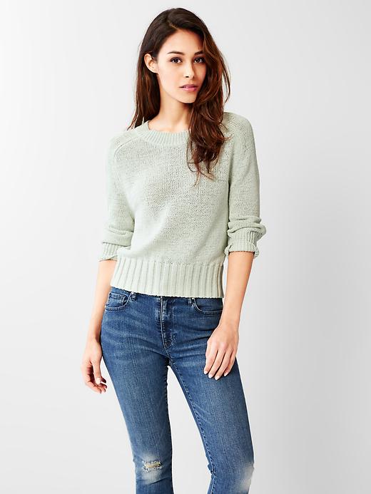 1 of 8 showing, with the color opal of product Slouchy dolman-sleeve sweater