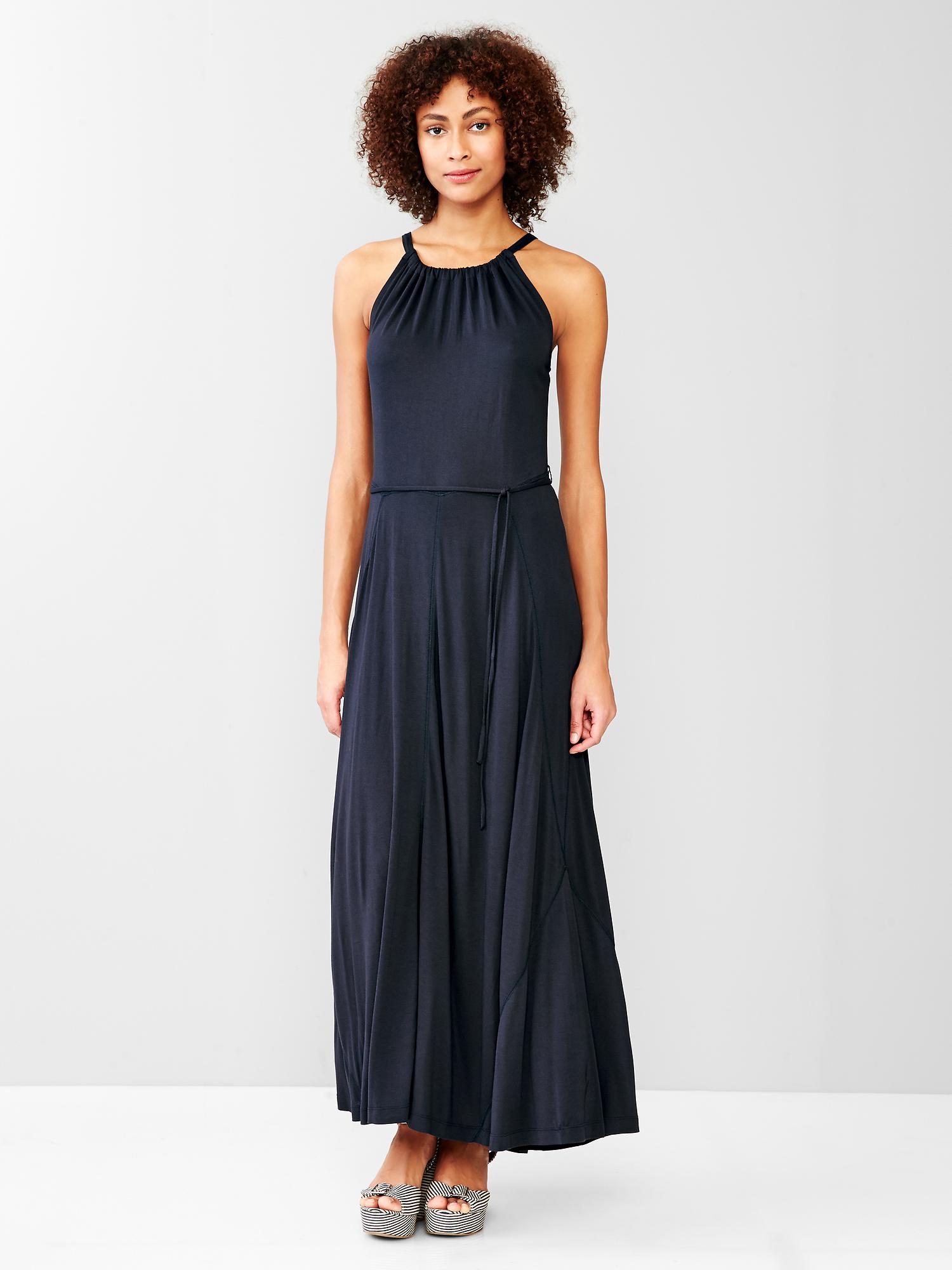 Gap black maxi best sale dress