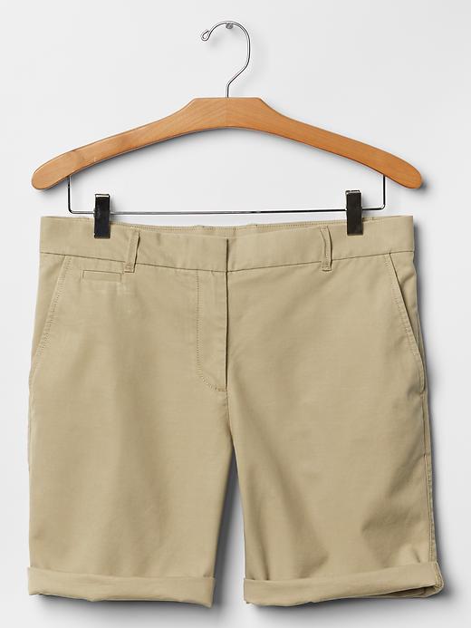 Boyfriend roll up khaki shorts Gap