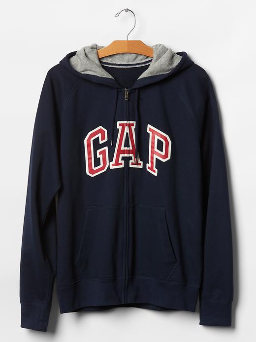2 of 8 showing, with the color new classic navy of product Arch logo heavyweight zip hoodie