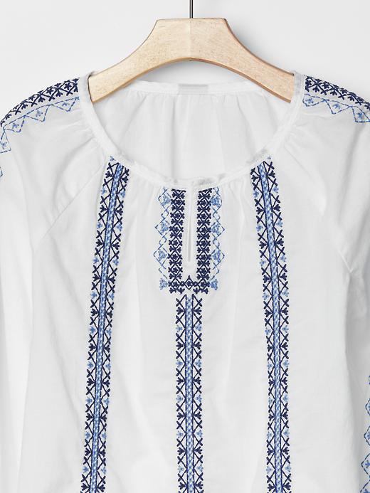2 of 8 showing, with the color optic white of product Embroidered top