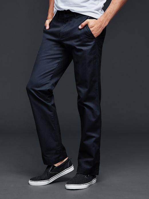 1 of 8 showing, with the color true navy of product Classic straight fit khakis