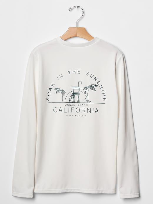 2 of 8 showing, with the color new off white of product Beach graphic rashguard