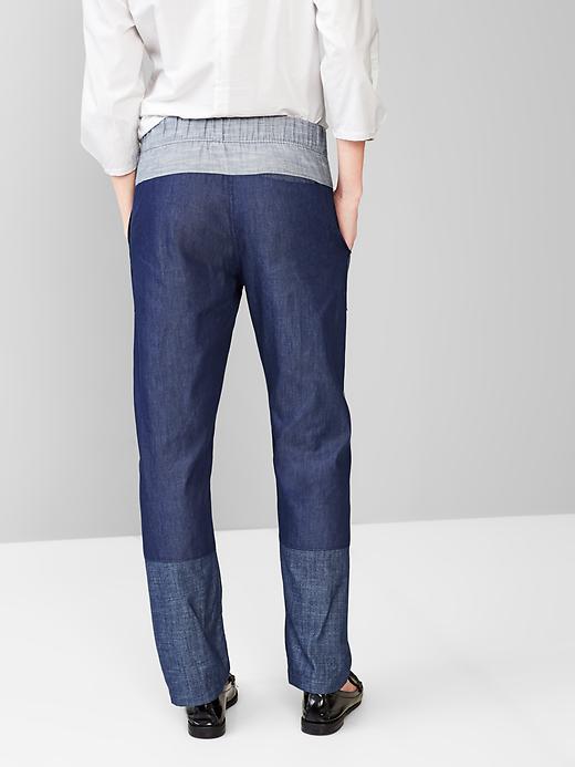 2 of 8 showing, with the color indigo of product Patchwork jogger pants
