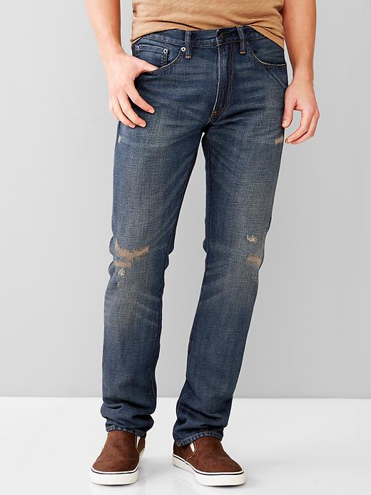 1 of 8 showing, with the color indigo repair of product 1969 slim fit jeans (flagstaff wash)