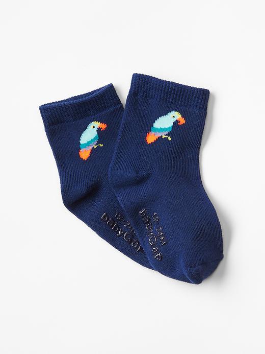 1 of 8 showing, with the color dutch blue of product Tropical bird socks