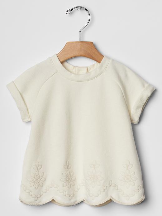 1 of 8 showing, with the color chalk of product Embroidered sweatshirt top