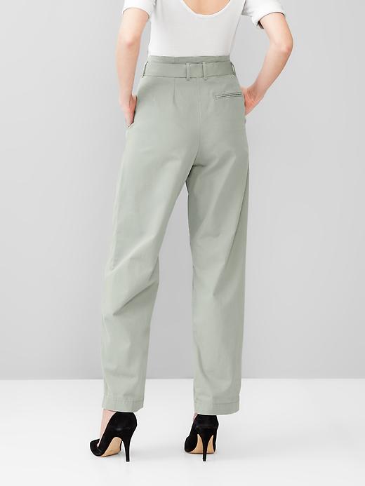 2 of 8 showing, with the color vintage palm of product Paperbag-waist pants