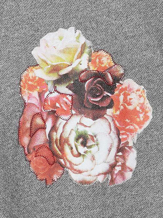 2 of 8 showing, with the color charcoal gray of product Floral graphic sweatshirt