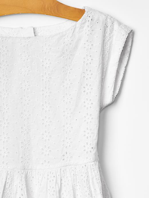 2 of 8 showing, with the color optic white of product Eyelet dolman dress