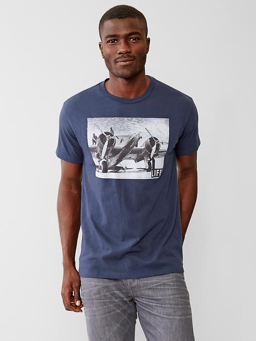 1 of 8 showing, with the color blue of product Life® airplane t-shirt