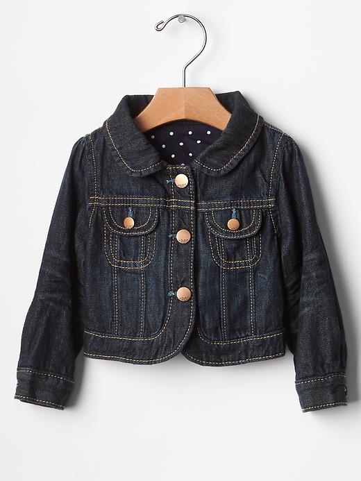 1 of 8 showing, with the color denim of product Her first denim jacket