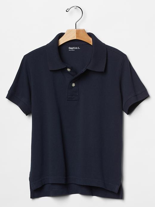 1 of 8 showing, with the color true indigo of product Solid pique polo