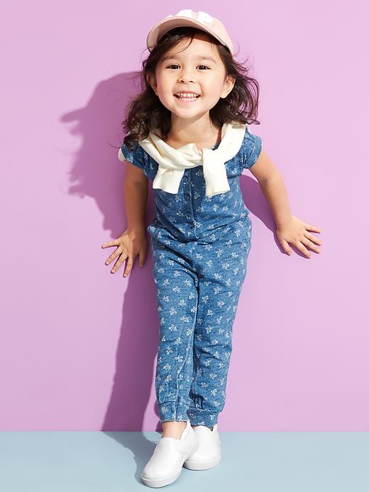 2 of 8 showing, with the color blue indigo of product Floral dot romper
