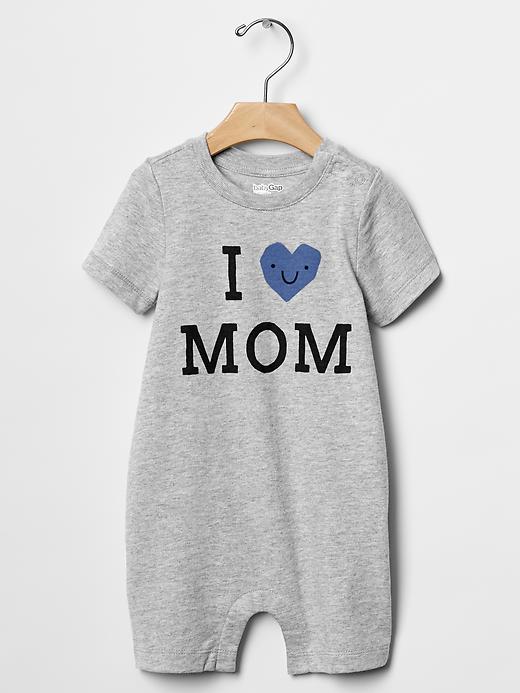 1 of 8 showing, with the color light heather gray of product Emoji family love one-piece