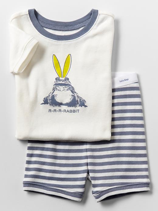 1 of 8 showing, with the color new off white of product Rabbit frog short sleep set