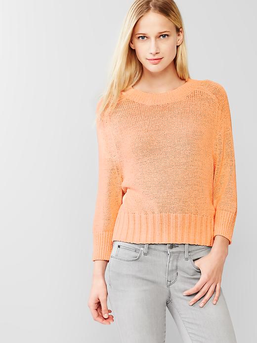 1 of 8 showing, with the color peach cream of product Slouchy dolman-sleeve sweater