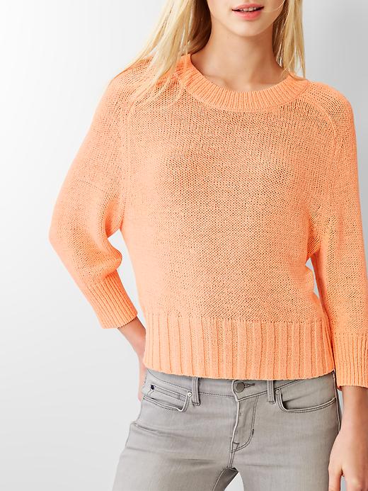 2 of 8 showing, with the color peach cream of product Slouchy dolman-sleeve sweater
