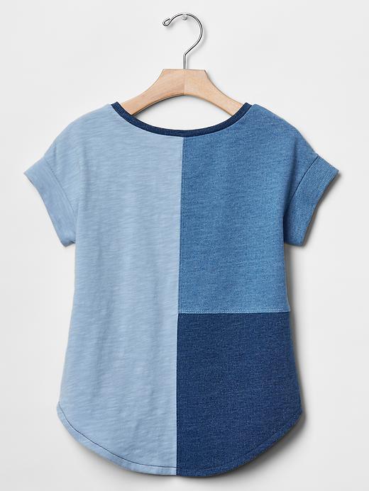 2 of 8 showing, with the color indigo of product Indigo patchwork tee