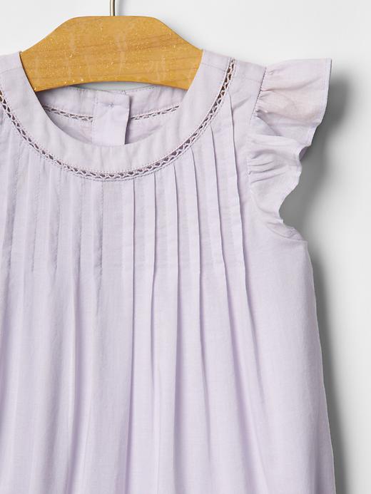 2 of 8 showing, with the color oxford purple of product Pintuck ruffle dress