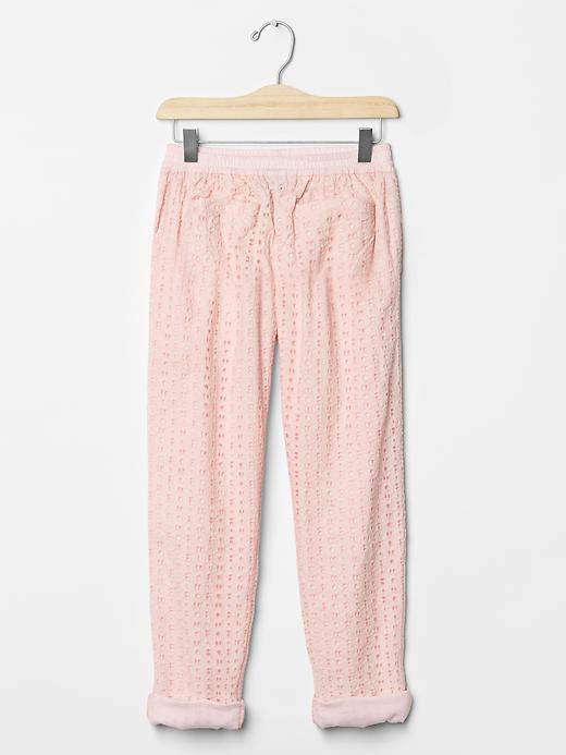 2 of 8 showing, with the color milkshake pink of product Eyelet jogger pants