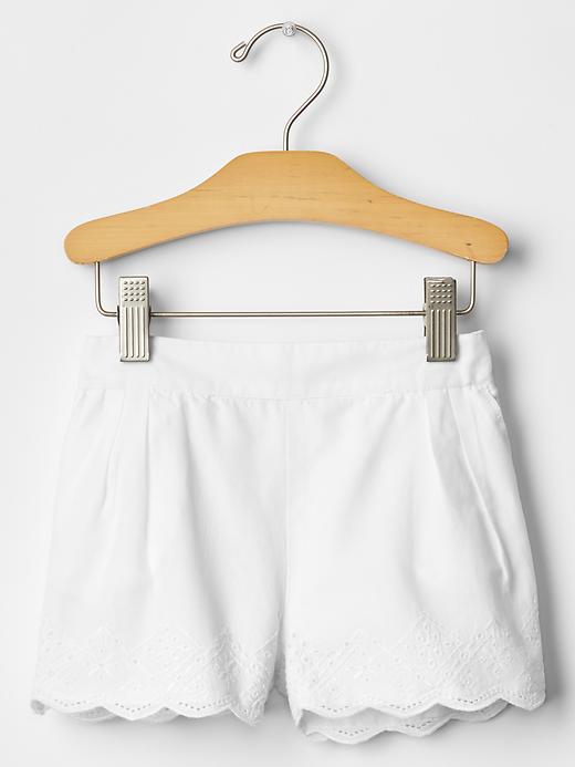 1 of 8 showing, with the color white of product Eyelet shorts
