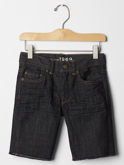 1 of 8 showing, with the color dark denim of product Kids Denim Shorts