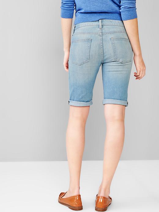 2 of 8 showing, with the color seaglass of product 1969 skinny bermuda denim shorts