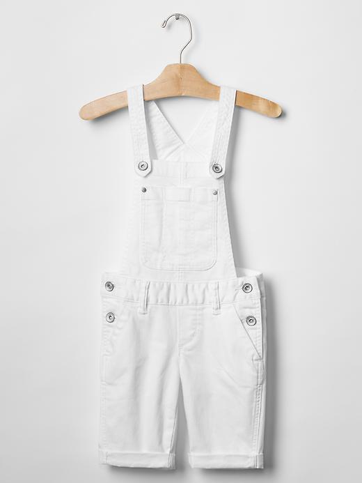 1 of 8 showing, with the color white denim of product 1969 bermuda denim shortalls