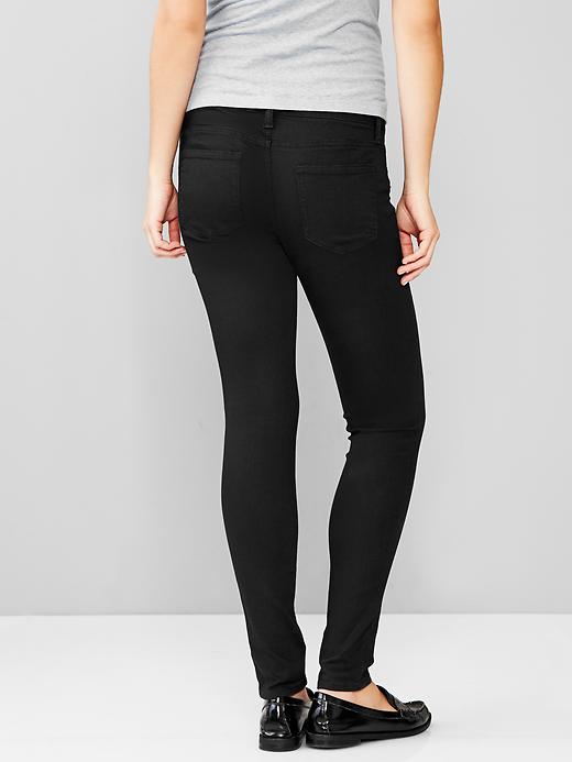 2 of 8 showing, with the color true black of product 1969 inset panel forever stretch legging jeans