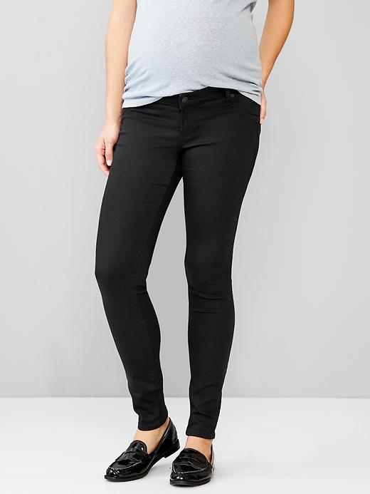 1 of 8 showing, with the color true black of product 1969 inset panel forever stretch legging jeans