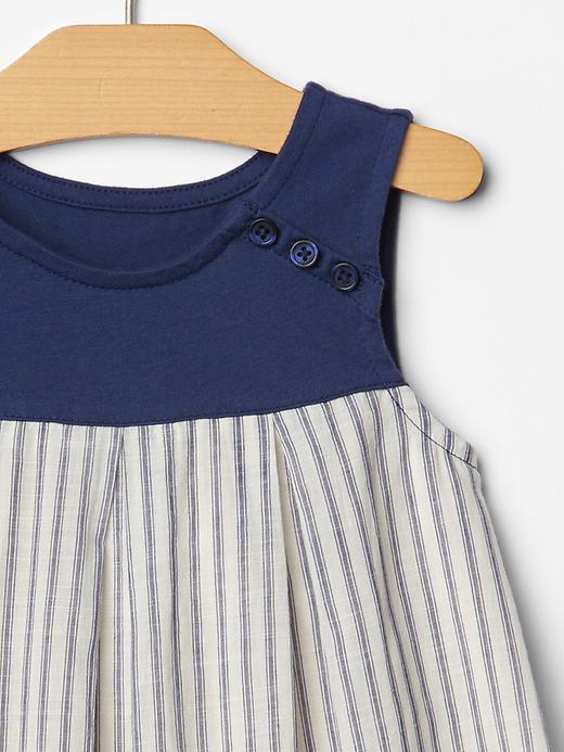 2 of 8 showing, with the color dutch blue of product Stripe mix-fabric tank dress