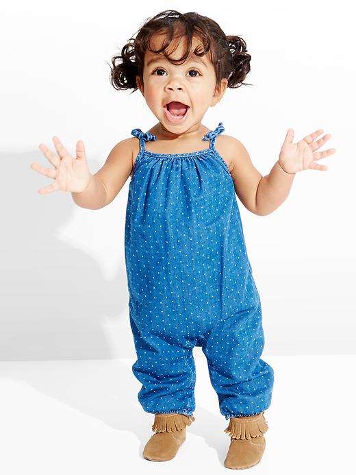 2 of 8 showing, with the color medium wash of product Denim dot one-piece