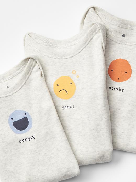 2 of 8 showing, with the color print of product Emoji bodysuit (3-pack)