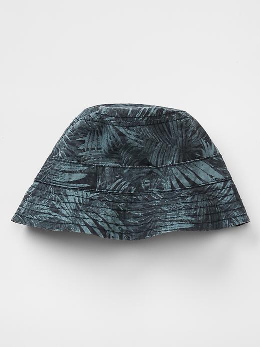 1 of 8 showing, with the color cool lake blue of product Leaf print bucket hat