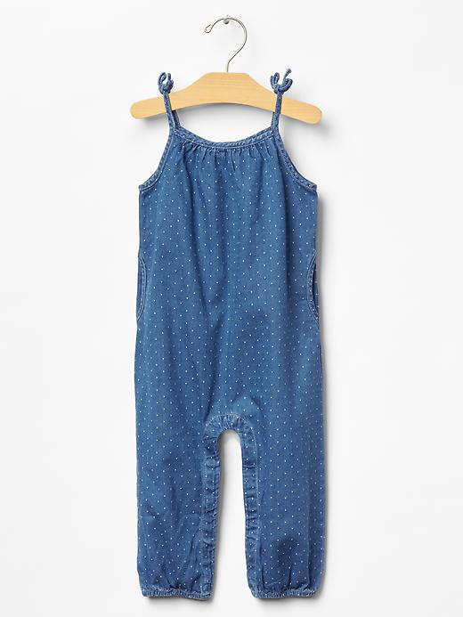 1 of 8 showing, with the color medium wash of product Denim dot one-piece