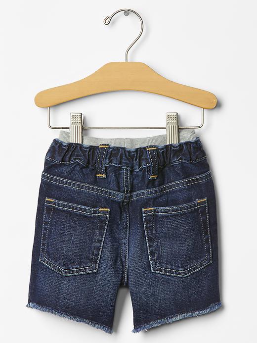 View large product image 2 of 2. Pull-on denim shorts