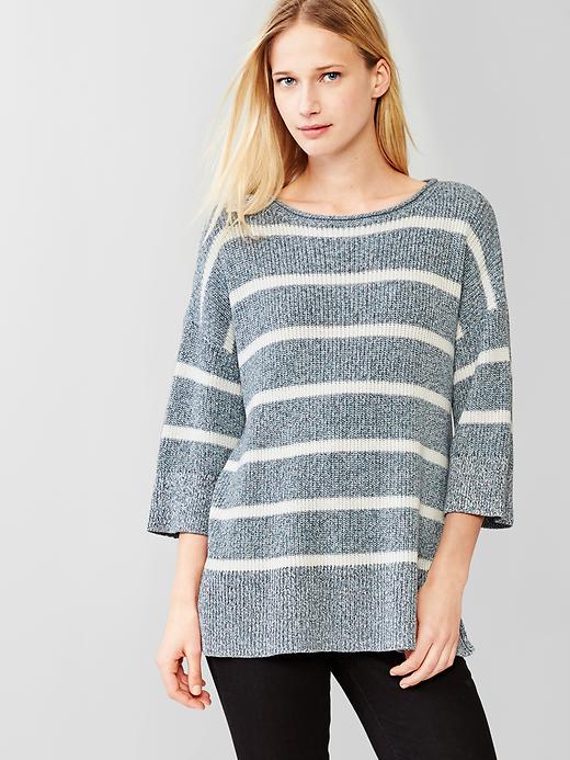 1 of 8 showing, with the color blue stripe of product Stripe oversized swing sweater