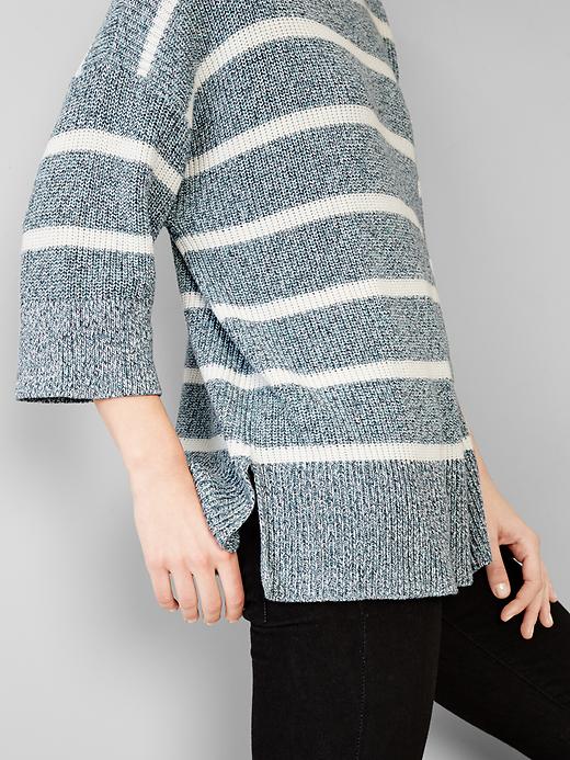 2 of 8 showing, with the color blue stripe of product Stripe oversized swing sweater