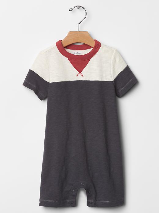 1 of 8 showing, with the color french navy of product Americana colorblock one-piece