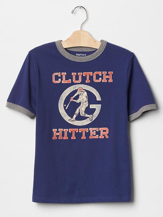 1 of 8 showing, with the color dutch blue of product Graphic ringer tee