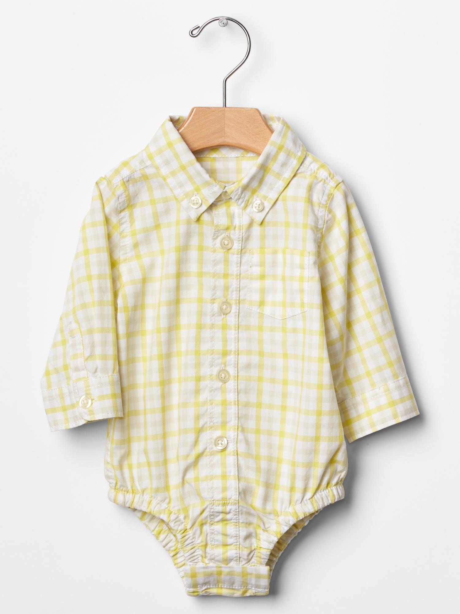 Plaid buttonup bodysuit Gap