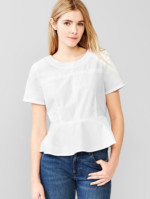 1 of 8 showing, with the color white of product Peplum top