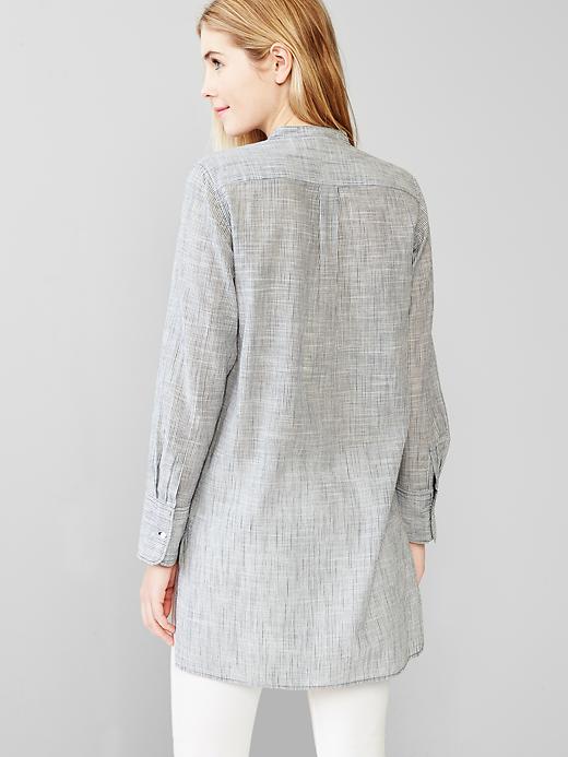 2 of 8 showing, with the color blue stripe of product Stripe henley popover tunic
