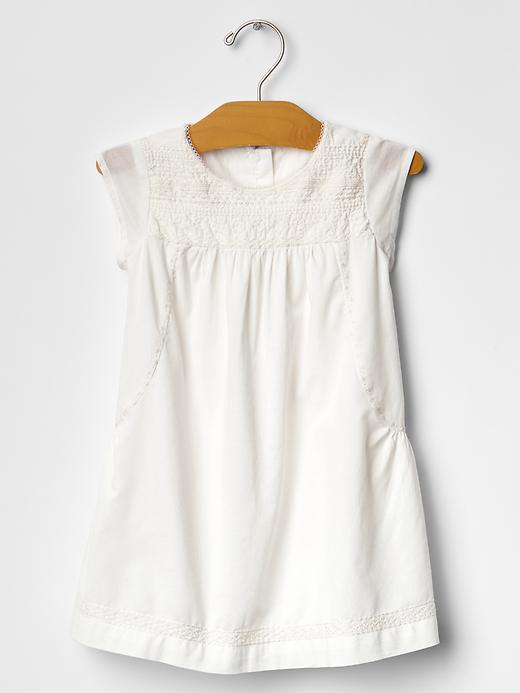 1 of 8 showing, with the color new off white of product Embroidered lace-trim dress