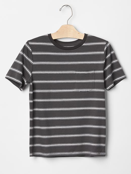 1 of 8 showing, with the color soft black of product Stripe pocket tee