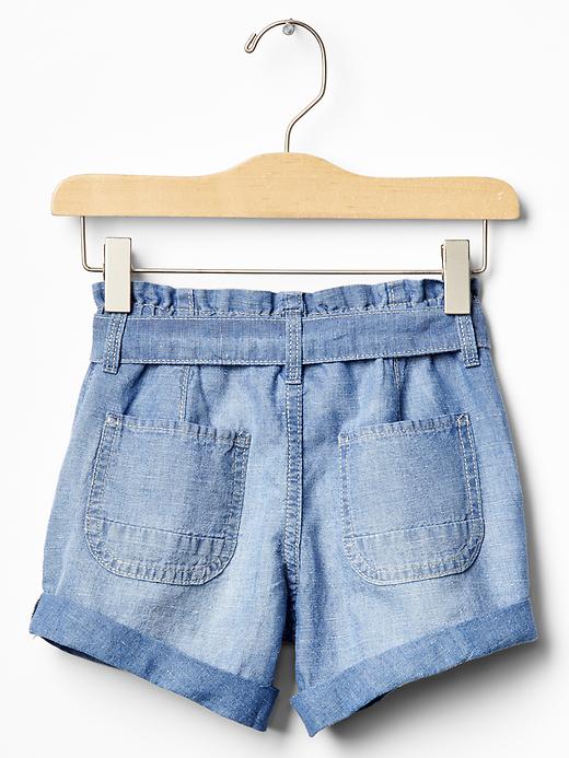 2 of 8 showing, with the color medium wash of product Linen-blend paperbag shorts