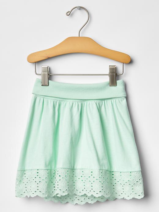 1 of 8 showing, with the color mint of product Foldover eyelet skirt
